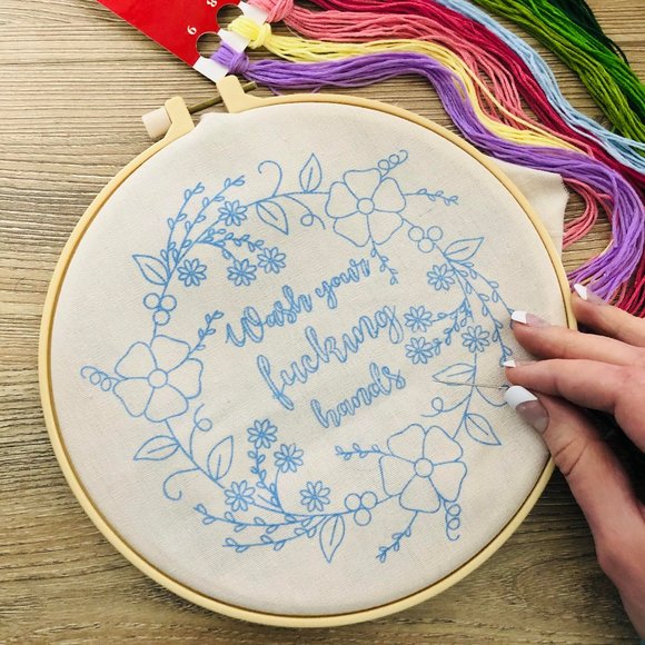 Stamped funny embroidery DIY Kit for beginners - Picture 7 of 9